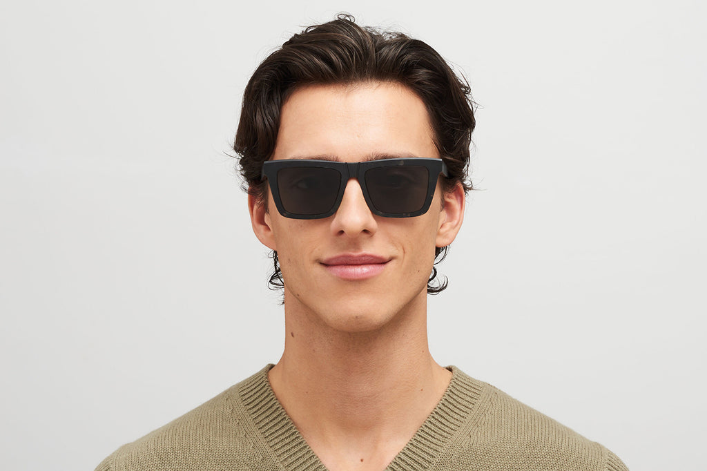 MYKITA® - Lome Sunglasses Chilled Raw Black Havana with Dark Grey Solid Lenses