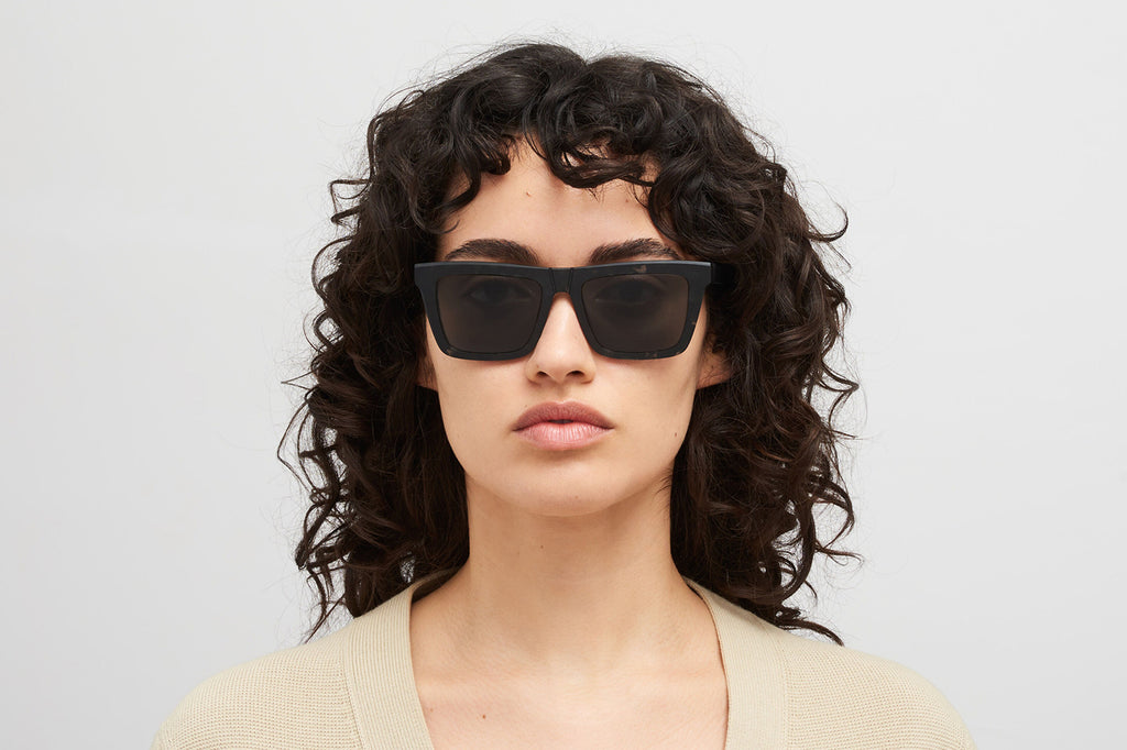 MYKITA® - Lome Sunglasses Chilled Raw Black Havana with Dark Grey Solid Lenses