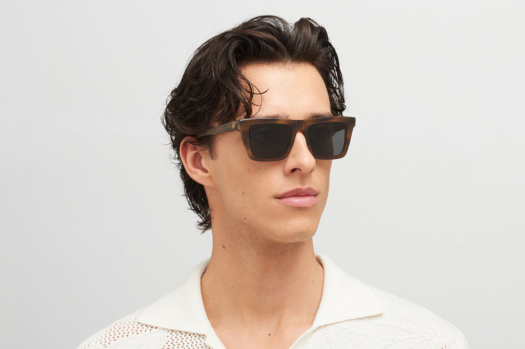 MYKITA® - Lome Sunglasses Chilled Raw Galapagos with Dark Grey Solid Lenses