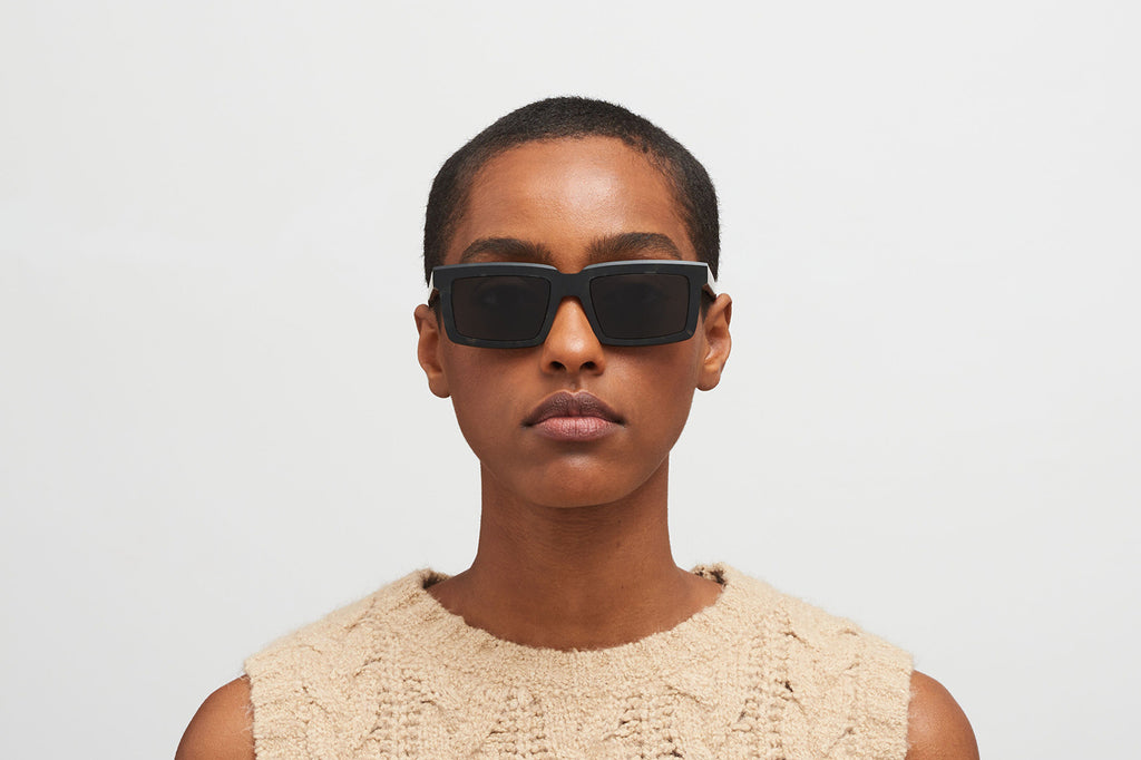 MYKITA® - Dakar Sunglasses Chilled Raw Black Havana with Dark Grey Solid Lenses