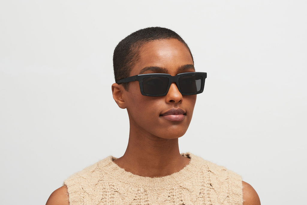 MYKITA® - Dakar Sunglasses Chilled Raw Black Havana with Dark Grey Solid Lenses