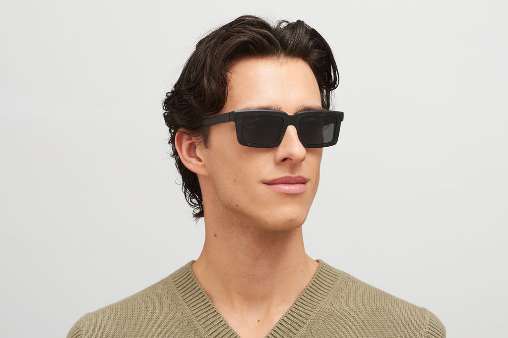 MYKITA® - Dakar Sunglasses Chilled Raw Black Havana with Dark Grey Solid Lenses