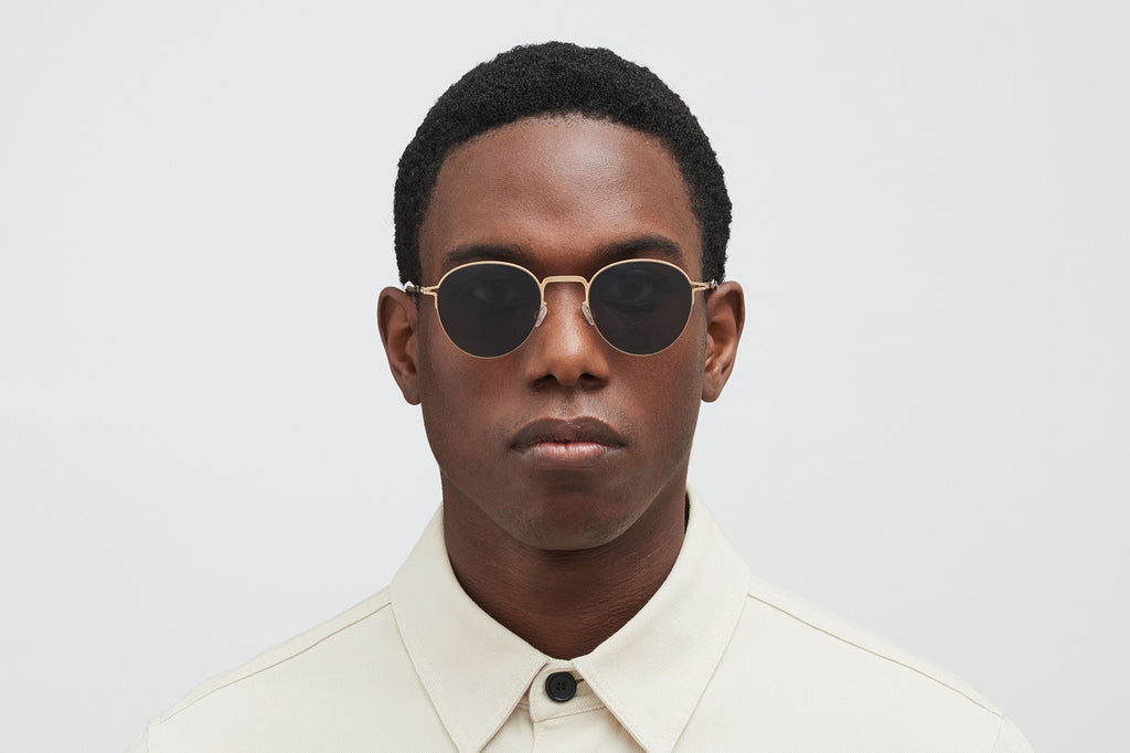 MYKITA - Tate Sunglasses Champagne Gold with Dark Grey Solid Lenses