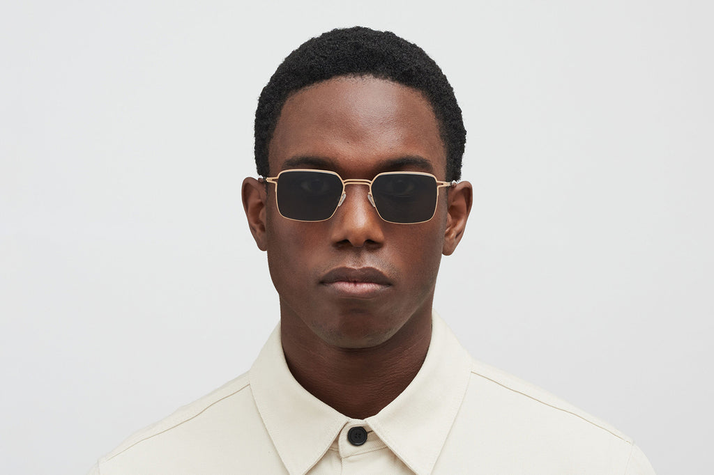 MYKITA - Alcott Sunglasses Champagne Gold with Dark Grey Solid Lenses