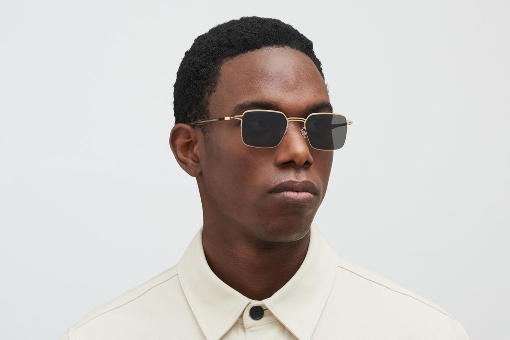 MYKITA - Alcott Sunglasses Champagne Gold with Dark Grey Solid Lenses