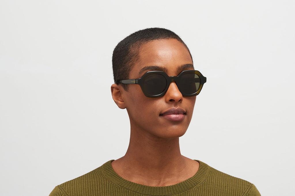 MYKITA® - Teshi Sunglasses Peridot with Raw Green Solid Lenses