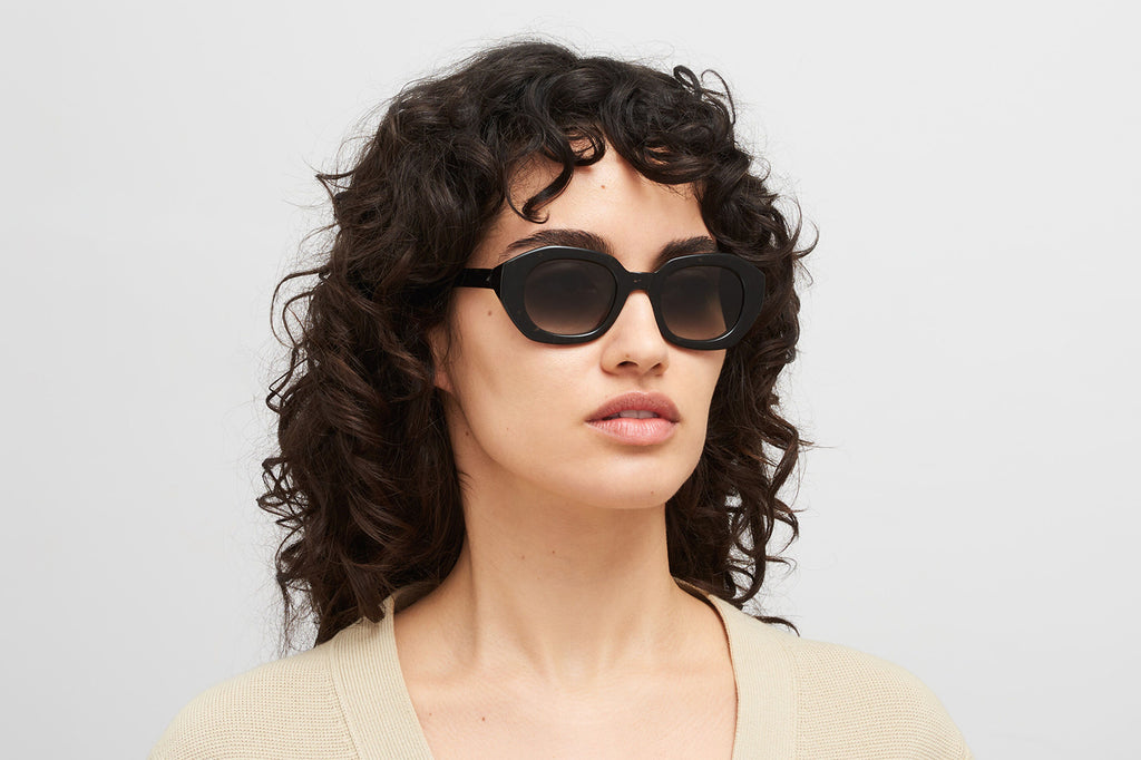 MYKITA® - Satin Sunglasses Black Havana with Raw Black Gradient Lenses