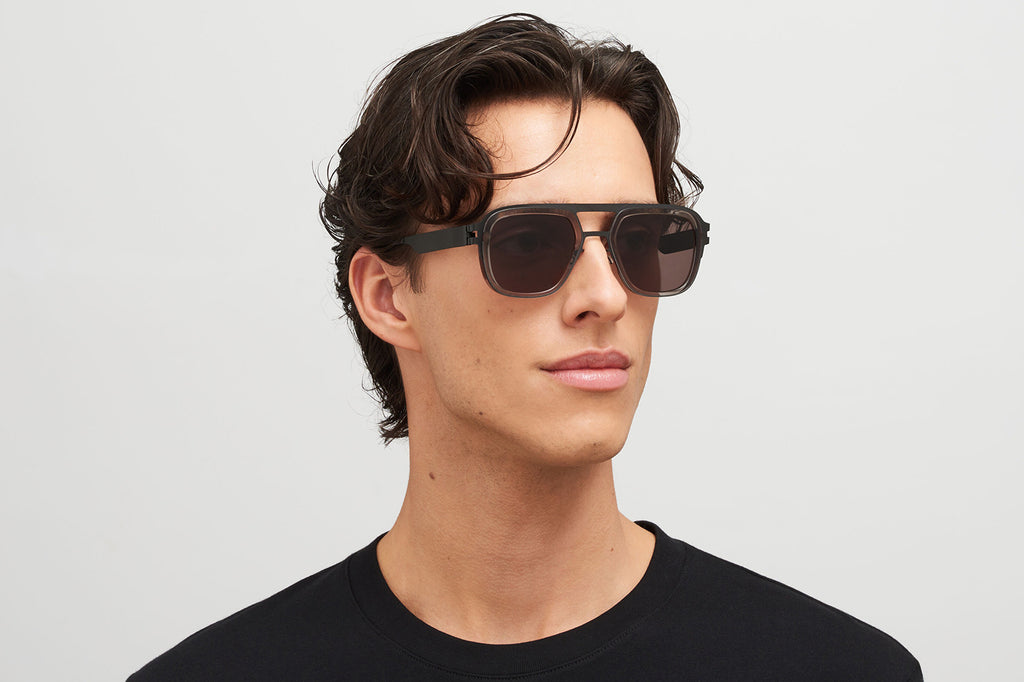 MYKITA® - Knox Sunglasses Black/Clear Ash with Brown Solid Lenses