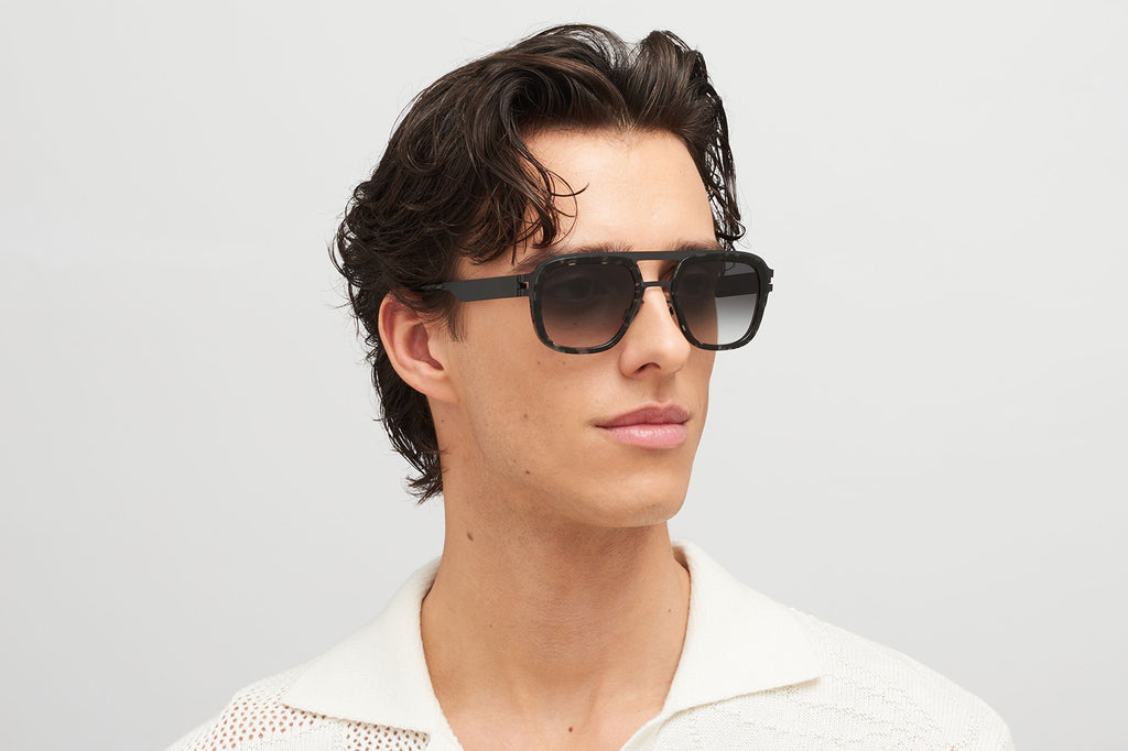 MYKITA® - Knox Sunglasses Black/Black Havana with Raw Black Gradient Lenses