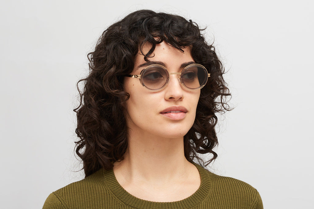 MYKITA® - Pearl Sunglasses Champagne Gold/Clear Ash with Original Grey Gradient Lenses