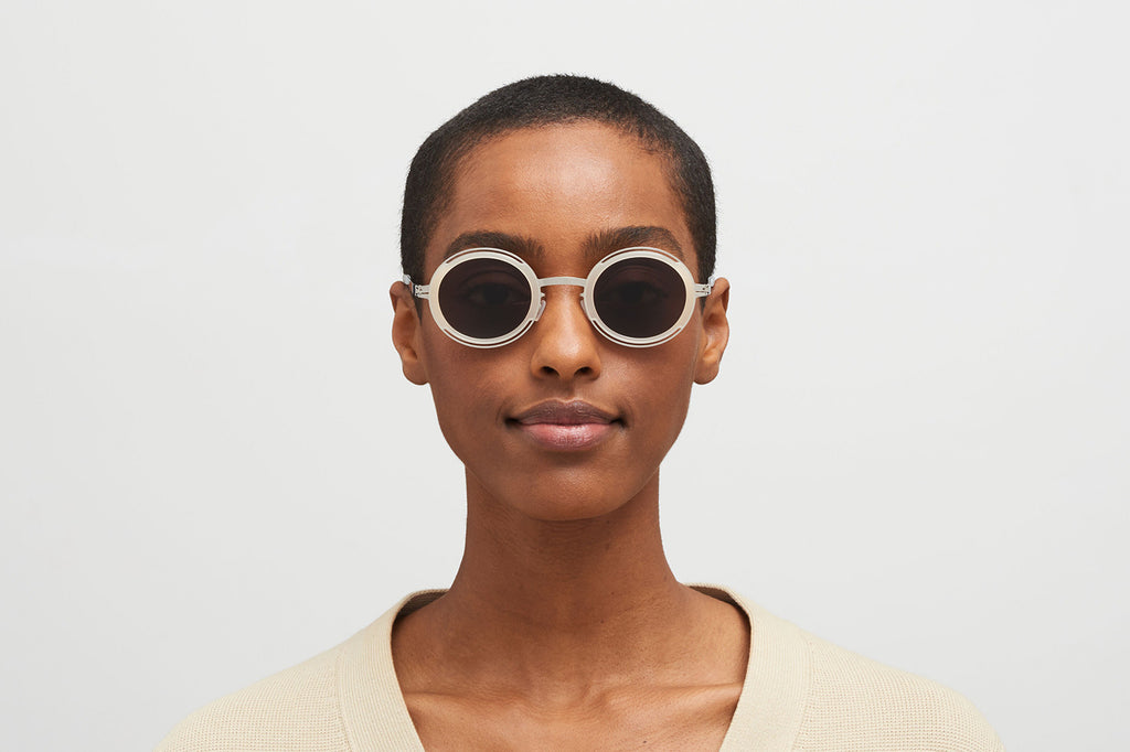 MYKITA® - Pearl Sunglasses Shiny Silver/Blonde with Brown Solid Lenses