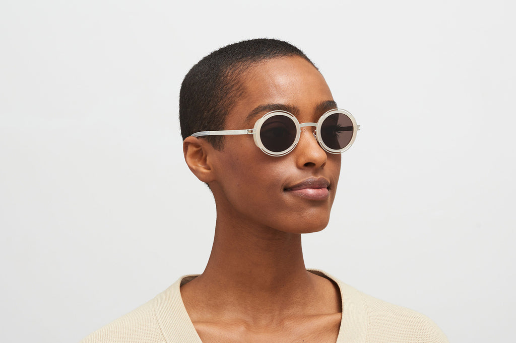 MYKITA® - Pearl Sunglasses Shiny Silver/Blonde with Brown Solid Lenses