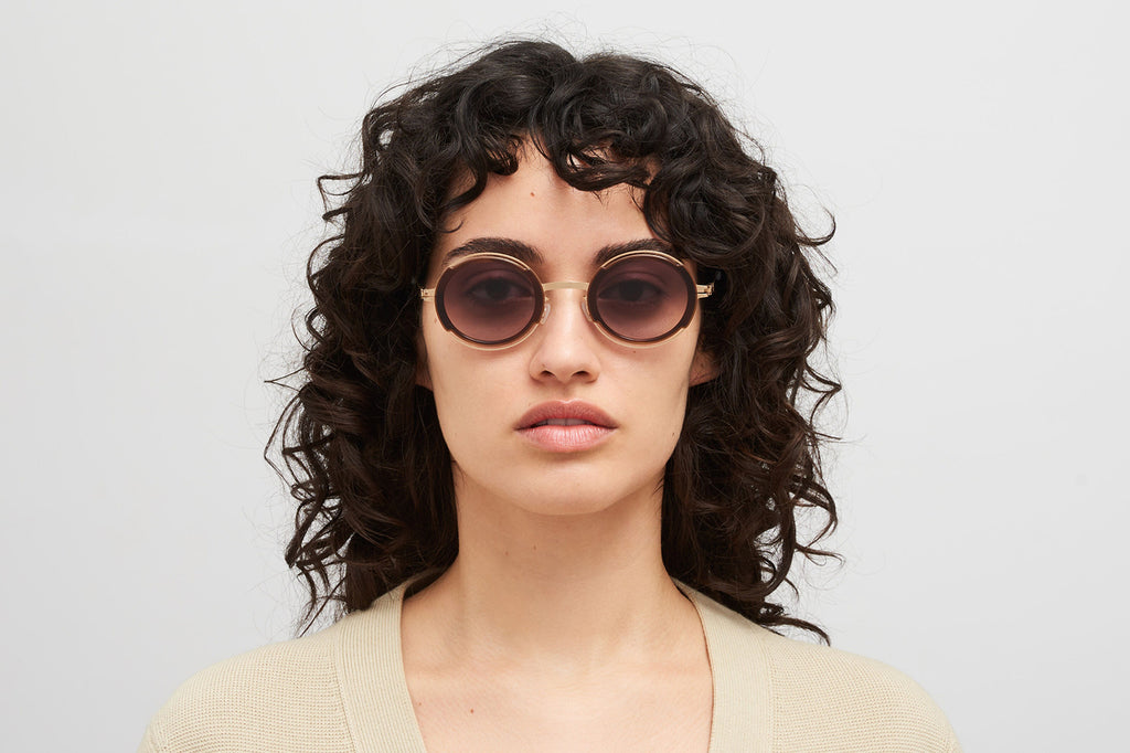 MYKITA® - Pearl Sunglasses Champagne Gold/Zanzibar with Cedar Brown Gradient Lenses