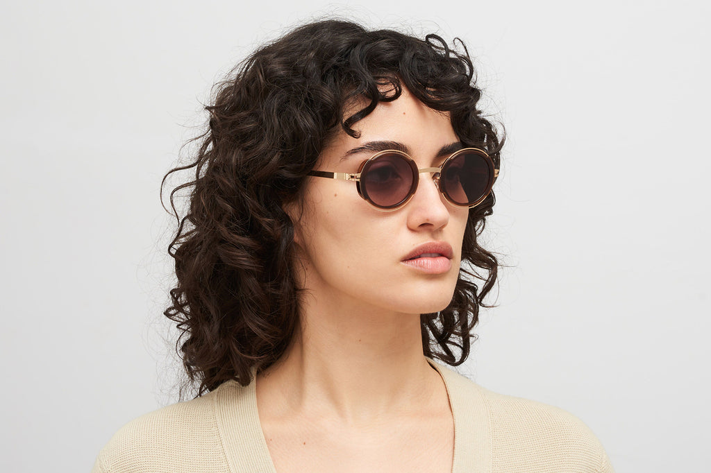 MYKITA® - Pearl Sunglasses Champagne Gold/Zanzibar with Cedar Brown Gradient Lenses