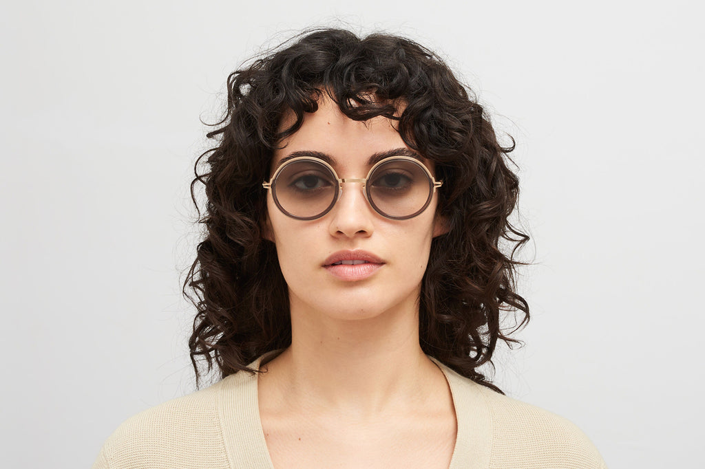 MYKITA® - Monroe Sunglasses Champagne Gold/Clear Ash with Original Grey Gradient Lenses