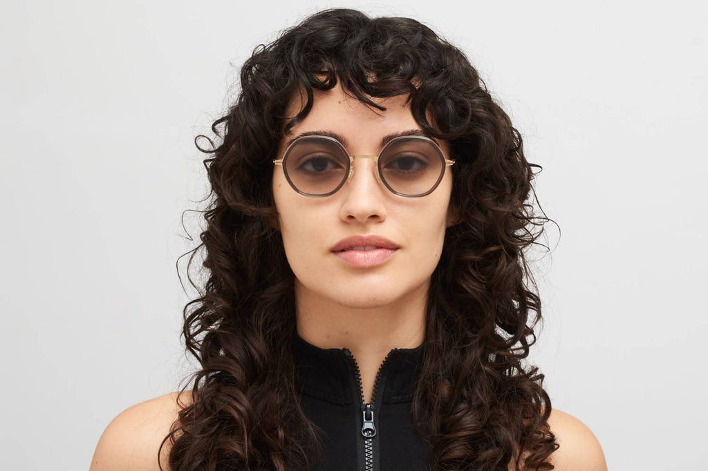 MYKITA® - Alya Sunglasses Champagne Gold/Clear Ash with Original Grey Gradient Lenses