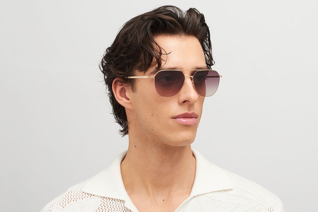 MYKITA - Amos Sunglasses Champagne Gold with Cedar Brown Gradient Lenses