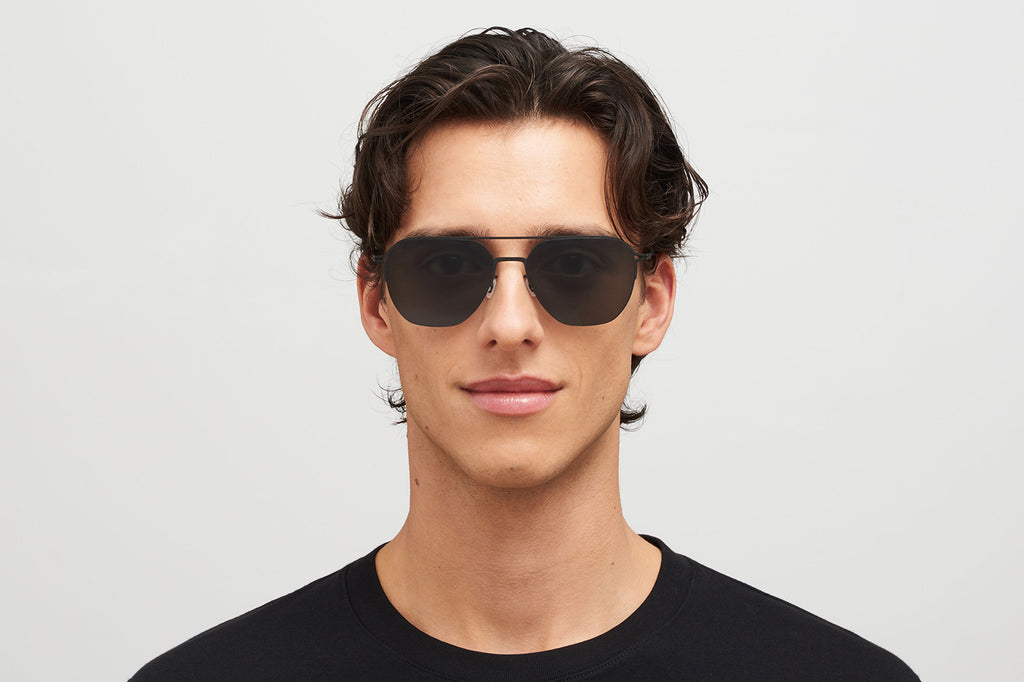 MYKITA - Amos Sunglasses Black with Dark Grey Solid Lenses