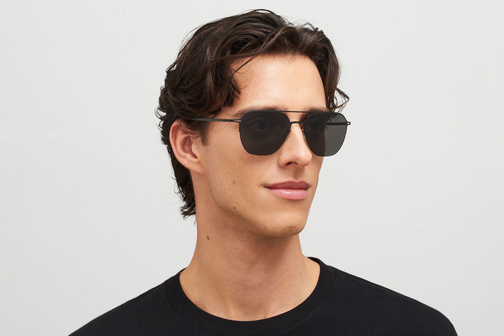 MYKITA - Amos Sunglasses Black with Dark Grey Solid Lenses