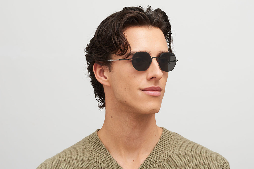 MYKITA - Santana Sunglasses Black with Dark Grey Solid Lenses