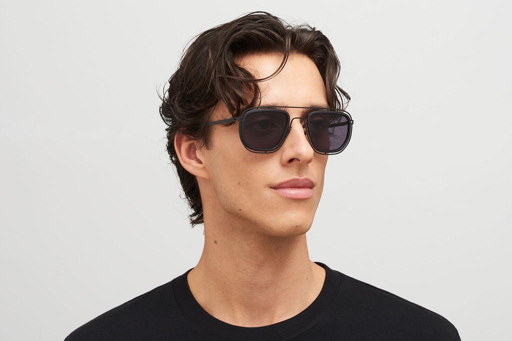 MYKITA - Ferlo Sunglasses MH6 - Pitch Black/Black with Cool Grey Solid Lenses