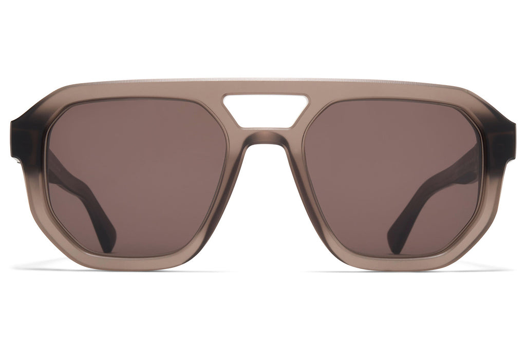 MYKITA® - Amare Sunglasses Chilled Raw Clear Ash/Silver with Brown Solid Lenses