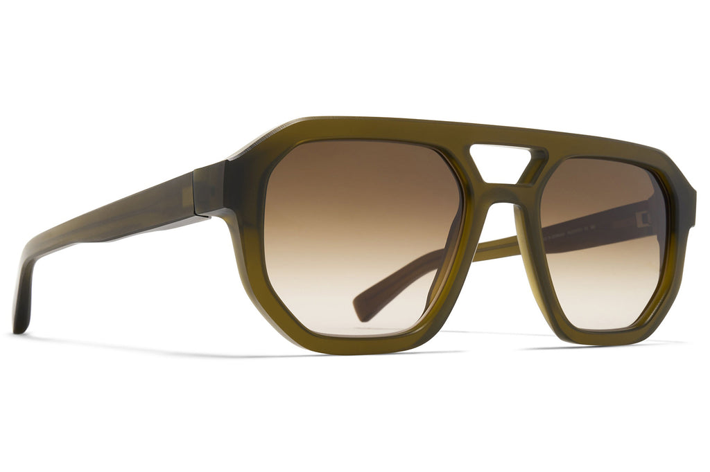 MYKITA® - Amare Sunglasses Chilled Raw Peridot/Silver with Raw Brown Gradient Lenses