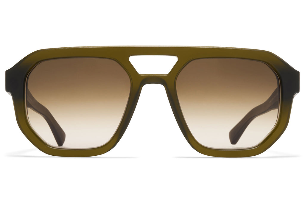 MYKITA® - Amare Sunglasses Chilled Raw Peridot/Silver with Raw Brown Gradient Lenses