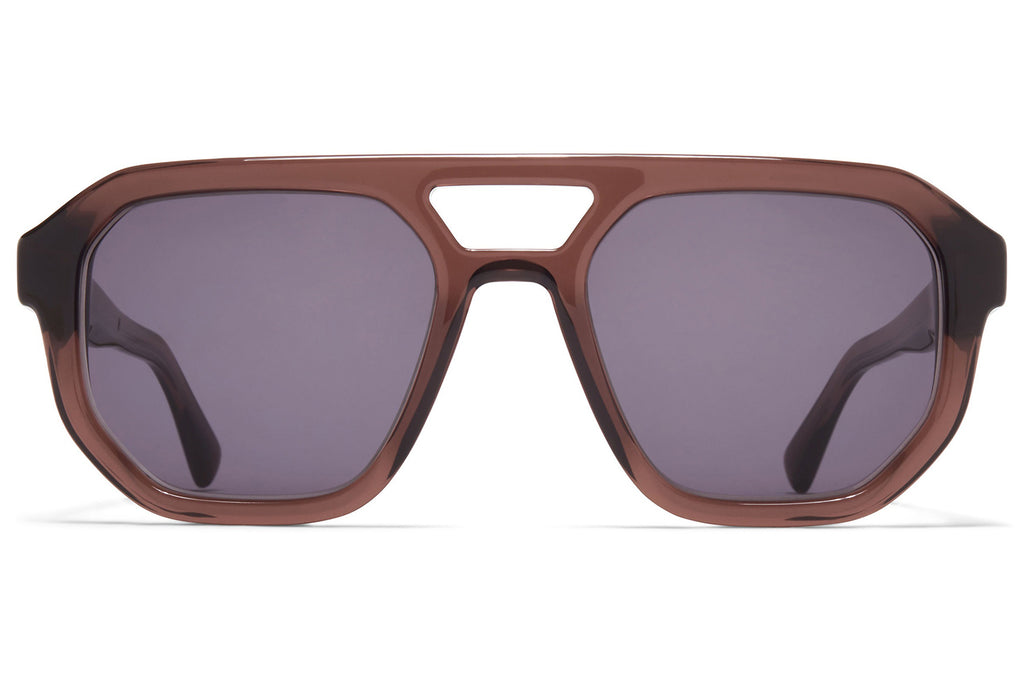 MYKITA® - Amare Sunglasses Maroon/Shiny Silver with Cool Grey Solid Lenses