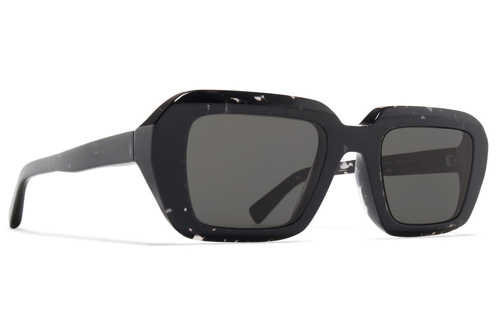 MYKITA® - Nima Sunglasses Black Havana/Shiny Silver with Dark Grey Solid Lenses