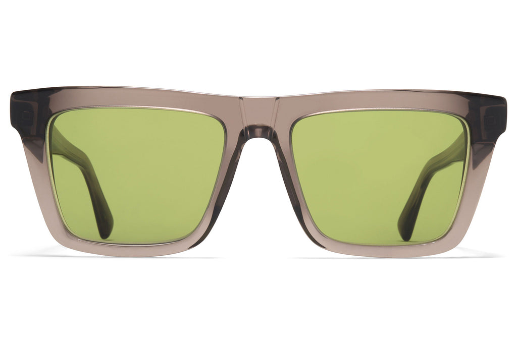 MYKITA® - Lome Sunglasses Clear Ash/Shiny Silver with Euphos Green Solid Lenses