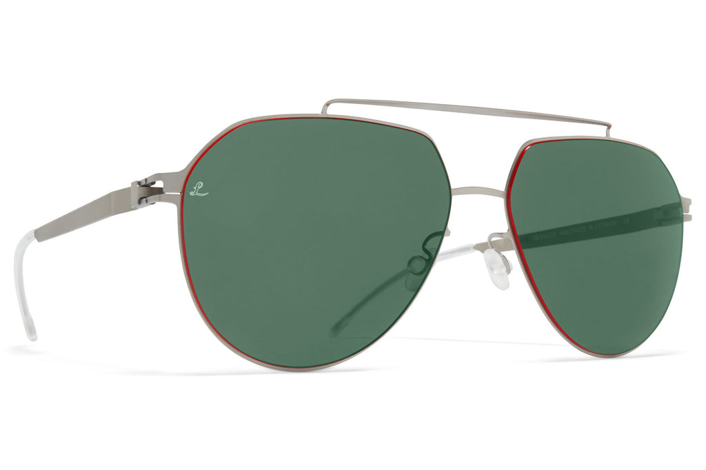 MYKITA | Leica - ML13 Sunglasses Matte Silver with Leica Green 85 Solid Lenses