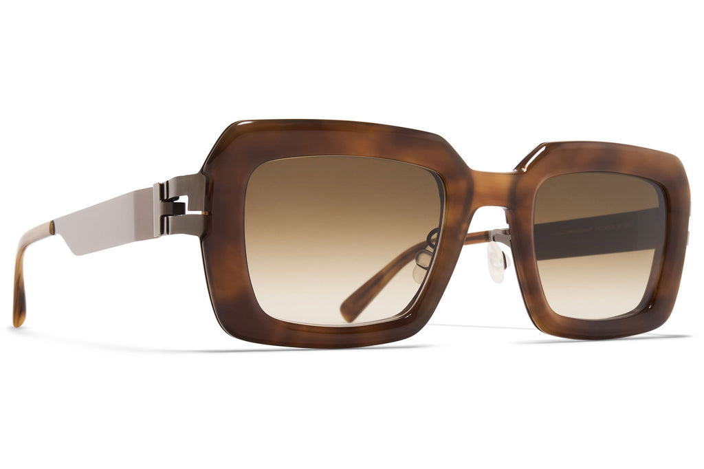 MYKITA® - Una Sunglasses Shiny Graphite/Galapagos with Raw Brown Gradient Lenses