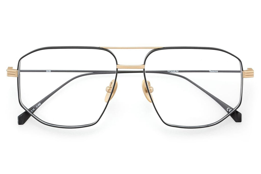 Kaleos Eyehunters - Tassone Eyeglasses Matte Black/Gold