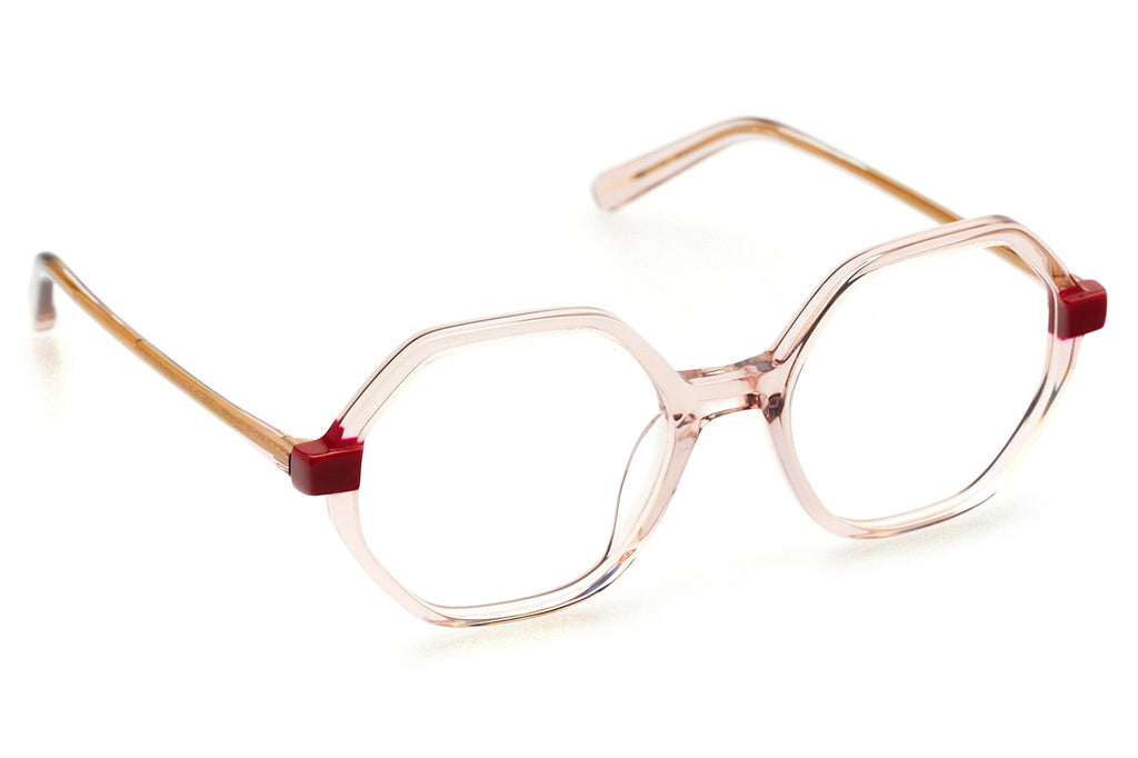 Kaleos Eyehunters - Vaughan Eyeglasses Transparent Light Pink/Red