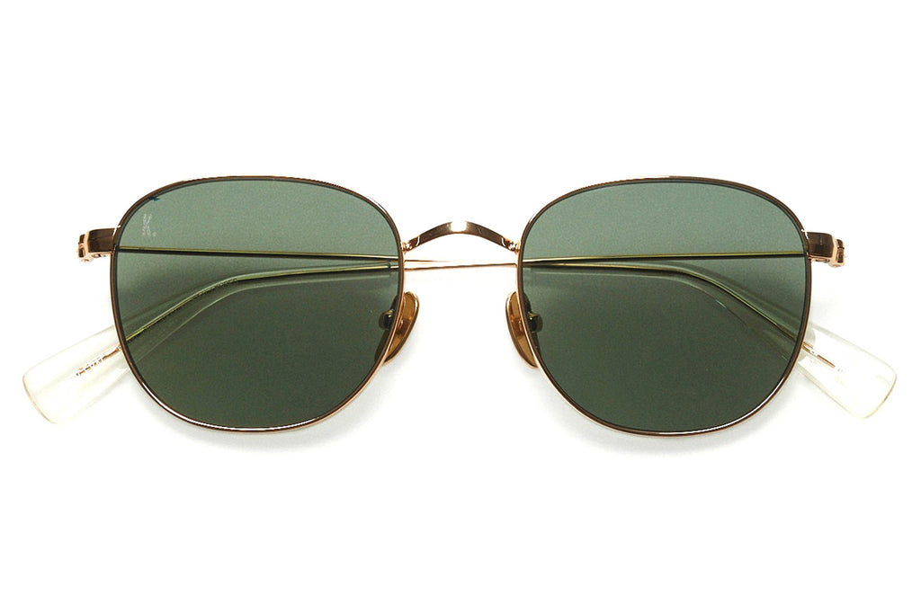 Kaleos Eyehunters - Bergerac Sunglasses Gold with Mineral Green Gradient Lenses