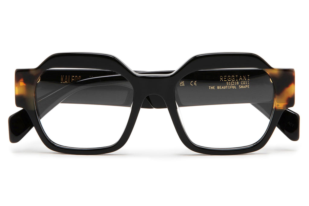 Kaleos Eyehunters - Reggiani Eyeglasses Black/Brown Tortoise