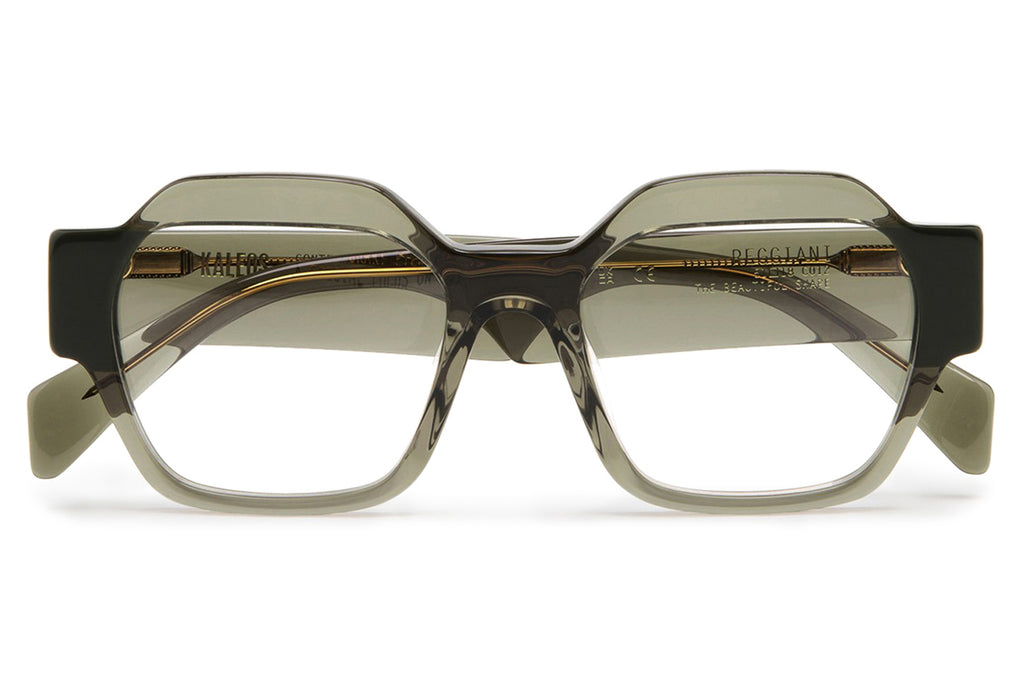 Kaleos Eyehunters - Reggiani Eyeglasses Transparent Olive/Opaque Olive