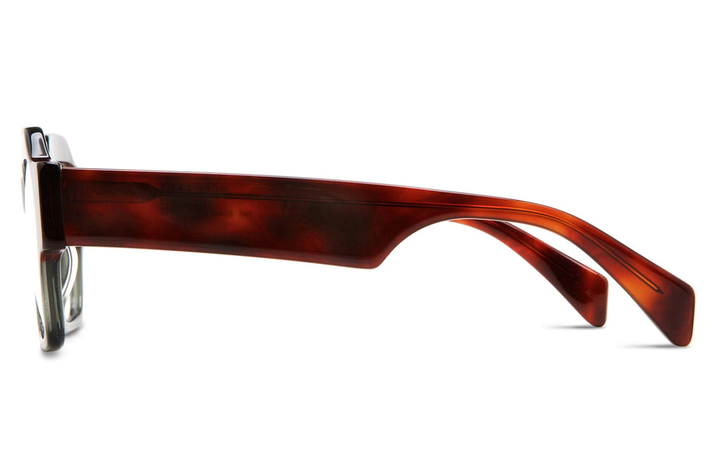 Kaleos Eyehunters - Reggiani Eyeglasses Transparent Dark Green/Red Tortoise