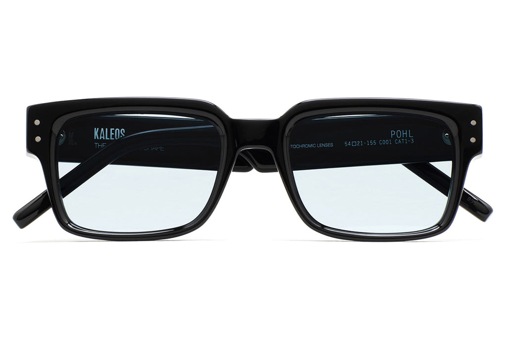 Kaleos Eyehunters - Pohl Sunglasses Black with Blue Photochromic Lenses