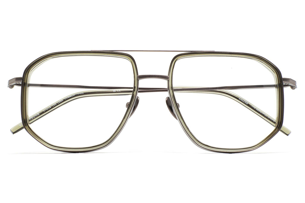 Kaleos Eyehunters - Wedderburn Eyeglasses Matte Silver/Transparent Olive Green