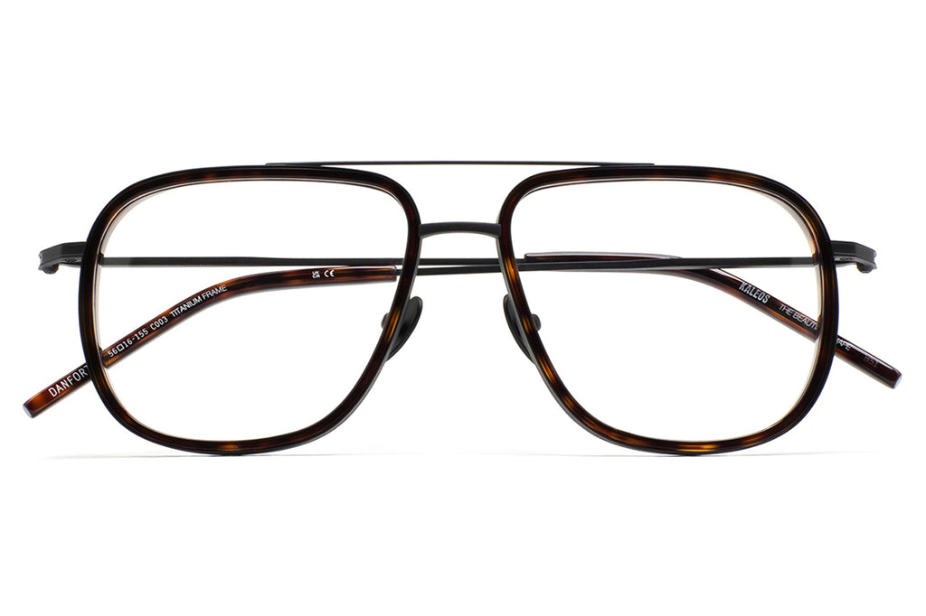 Kaleos Eyehunters - Danforth Eyeglasses Matte Black/Dark Brown Tortoise