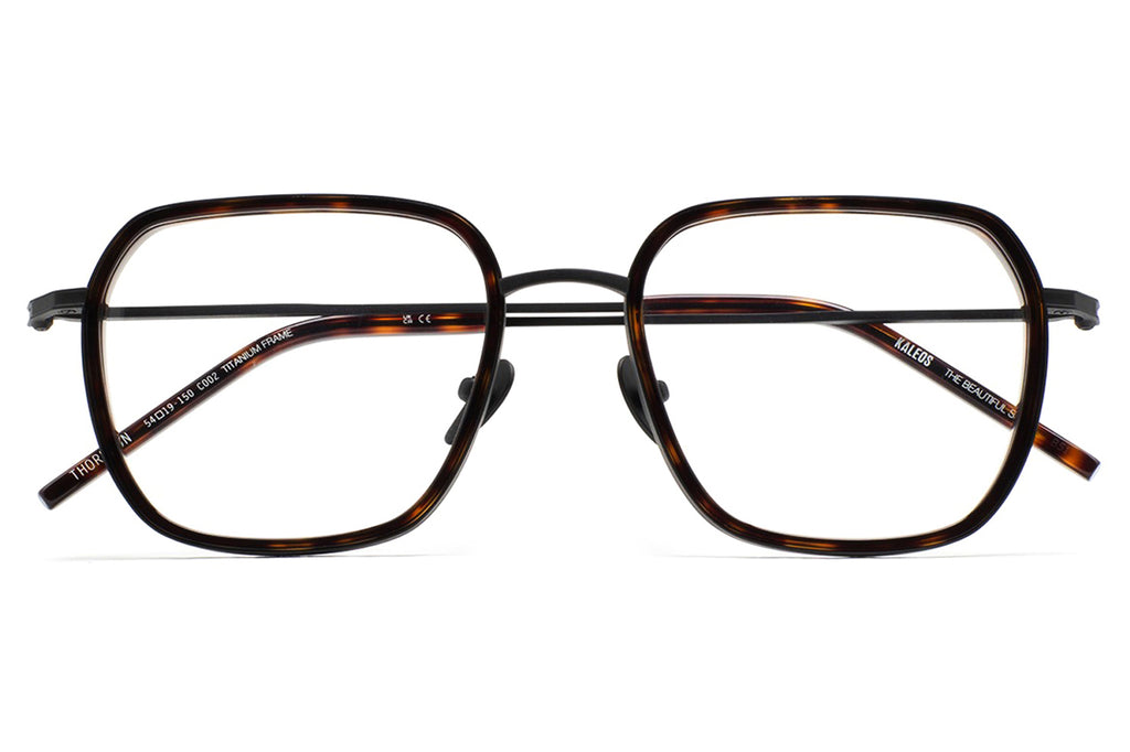 Kaleos Eyehunters - Thornton Eyeglasses Matte Black/Dark Brown Tortoise