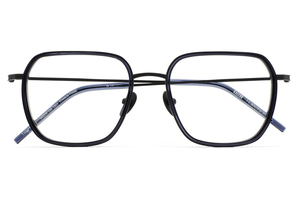 Kaleos Eyehunters - Thornton Eyeglasses Matte Black/Transparent Blue