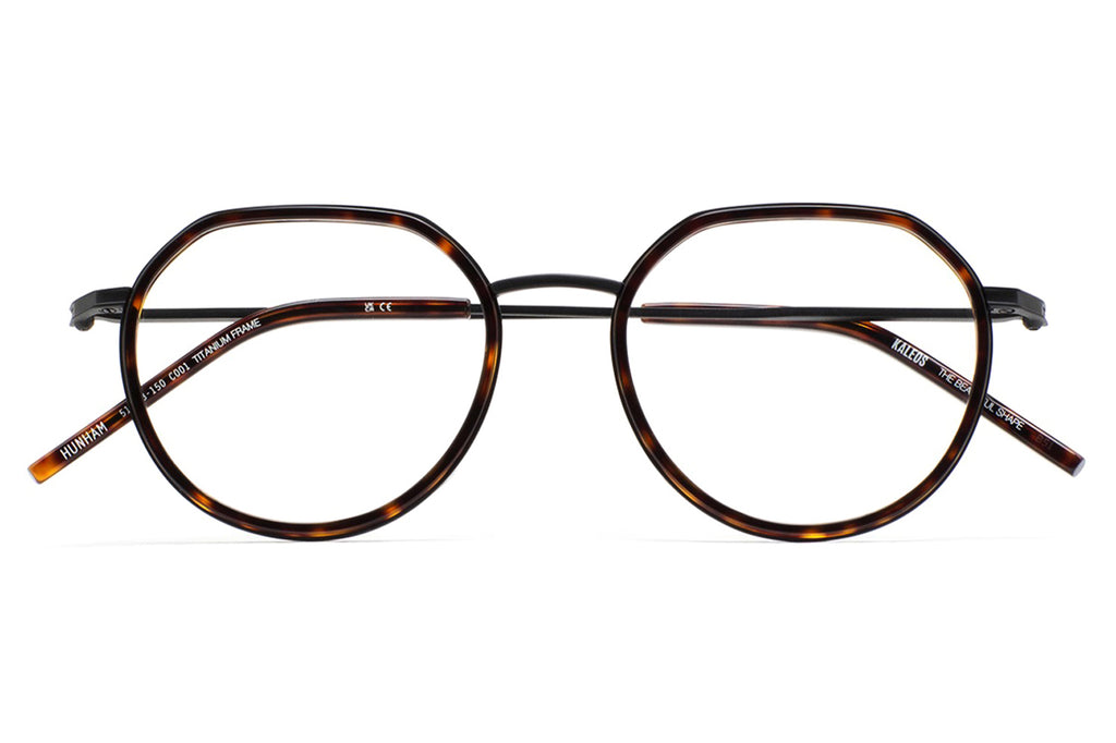 Kaleos Eyehunters - Hunham Eyeglasses Matte Black/Dark Brown Tortoise