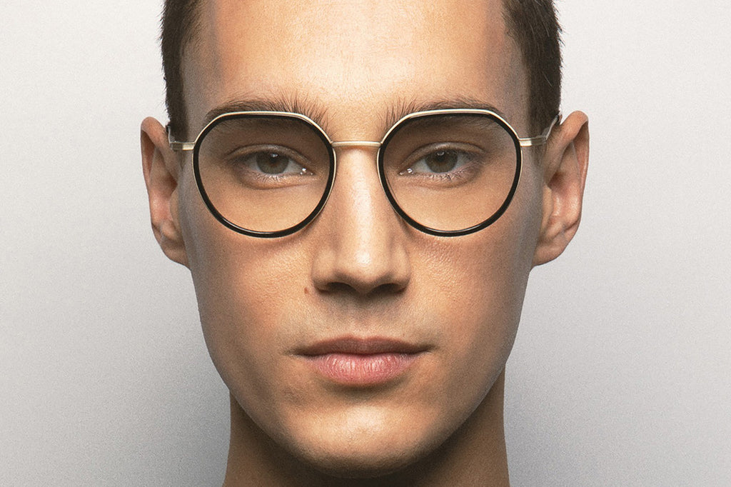 Kaleos Eyehunters - Hunham Eyeglasses Matte Gold/Black