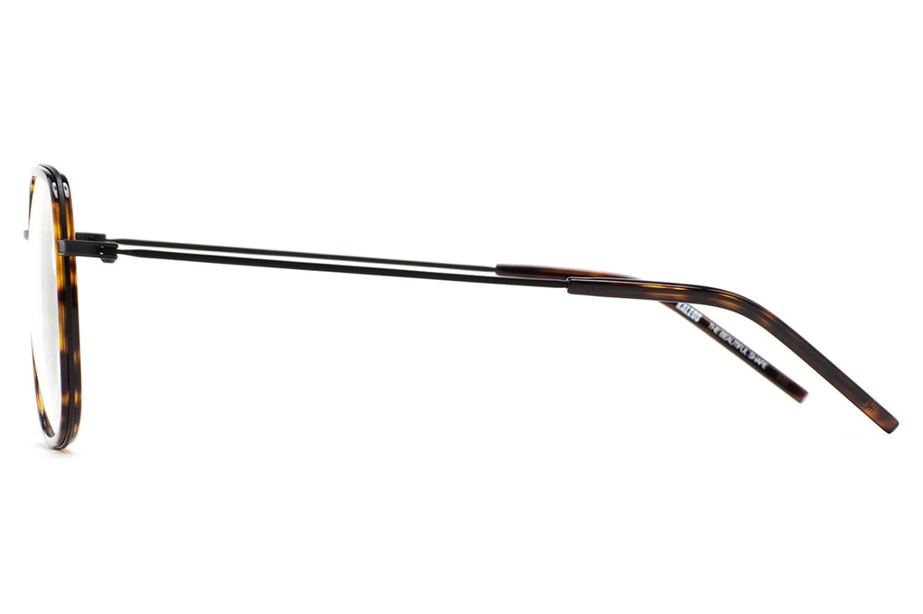 Kaleos Eyehunters - Renzi Eyeglasses Matte Black/Dark Brown Tortoise