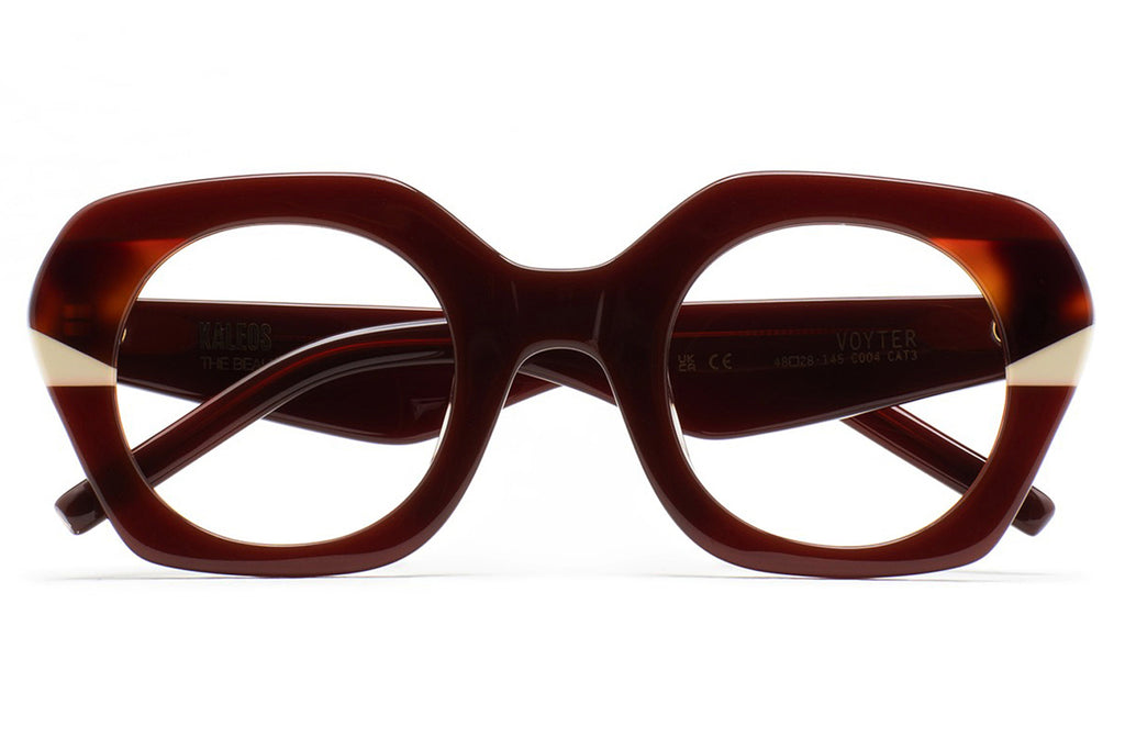 Kaleos Eyehunters - Voyter II Eyeglasses Burgundy/Dark Brown Tortoise