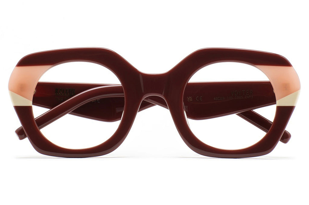 Kaleos Eyehunters - Voyter II Eyeglasses Burgundy/Translucent Pink