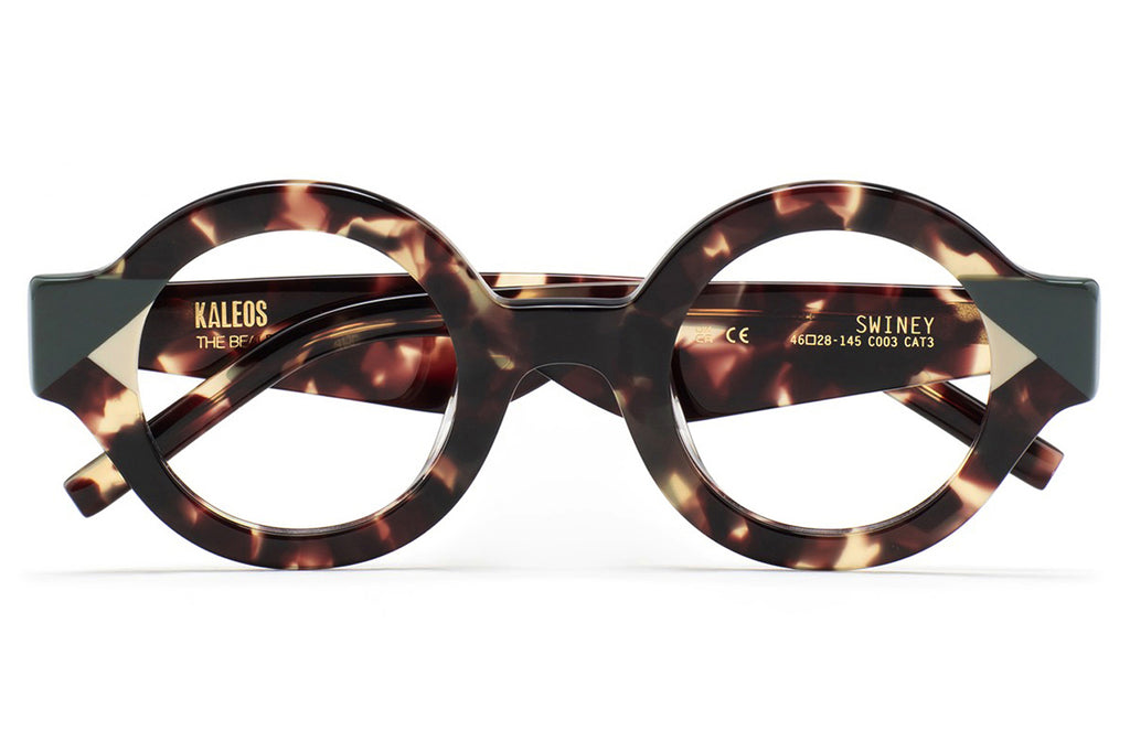 Kaleos Eyehunters - Swiney II Eyeglasses Vintage Brown Tortoise/Greyish Green